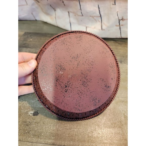 Red Rustic metal candle stick holder Xmas decor - Picture 3 of 3